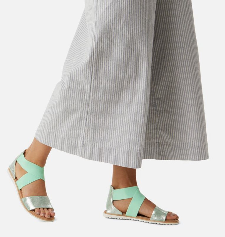 Womens Sandals Mint - Sorel Ella™ Flat - 852-EDUITQ